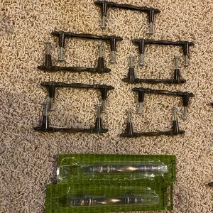 Lot of 11 Antique Amerock Brass Cabinet handles -drawer pulls w/hardware